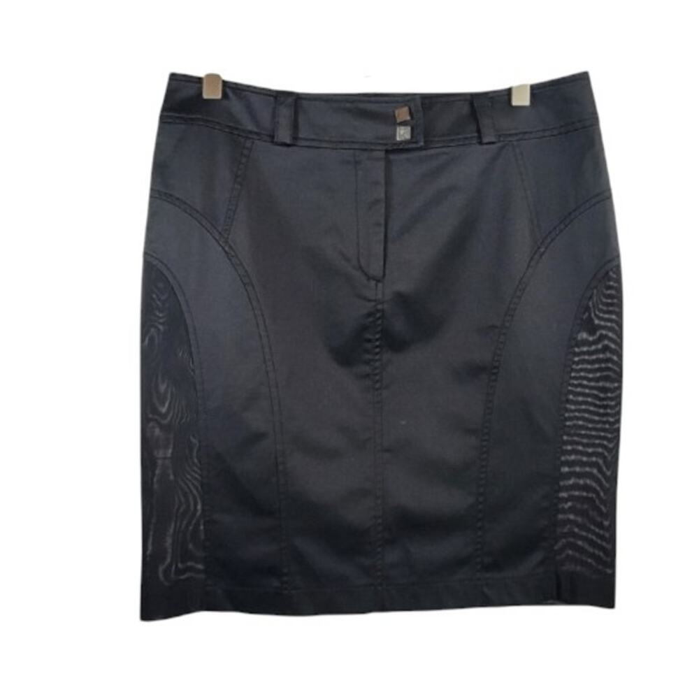 Montana Blu black skirt sheer sides Size 44 = 8/M